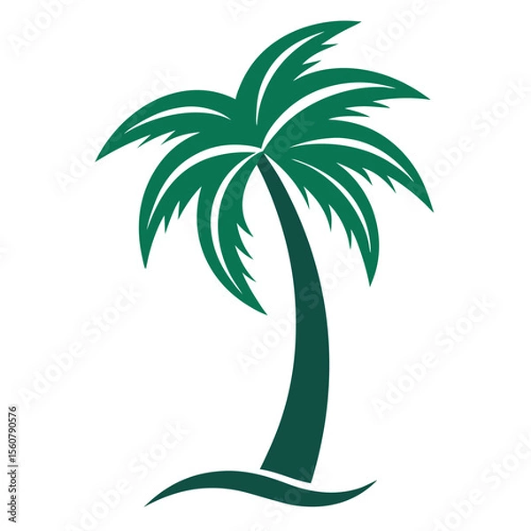 Fototapeta Minimalist Palm Tree Icon - Simple vector Logo Style