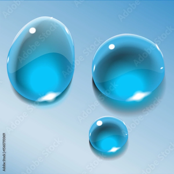 Obraz Realistic Water Droplets and Splash Textures Set – Transparent Isolated 3D Design Elements
