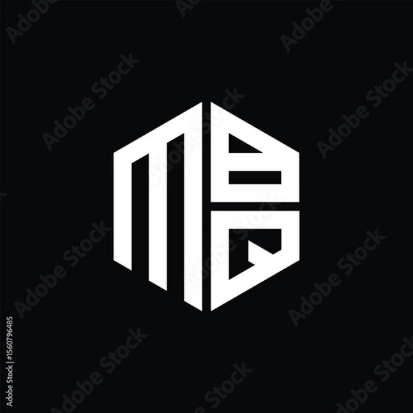 Fototapeta MBQ logo MBQ icon MBQ monogram MBQ letter minimalist Circle flat Unique modern abstract logo design.