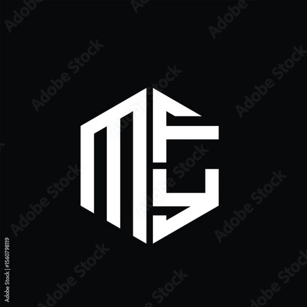Fototapeta MFY logo MFY icon MFY monogram MFY letter minimalist Circle flat Unique modern abstract logo design.
