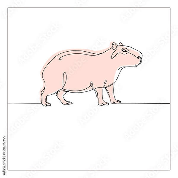 Fototapeta Capivara em arte minimalista com linhas