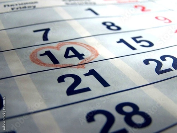 Fototapeta day of love in a calendar