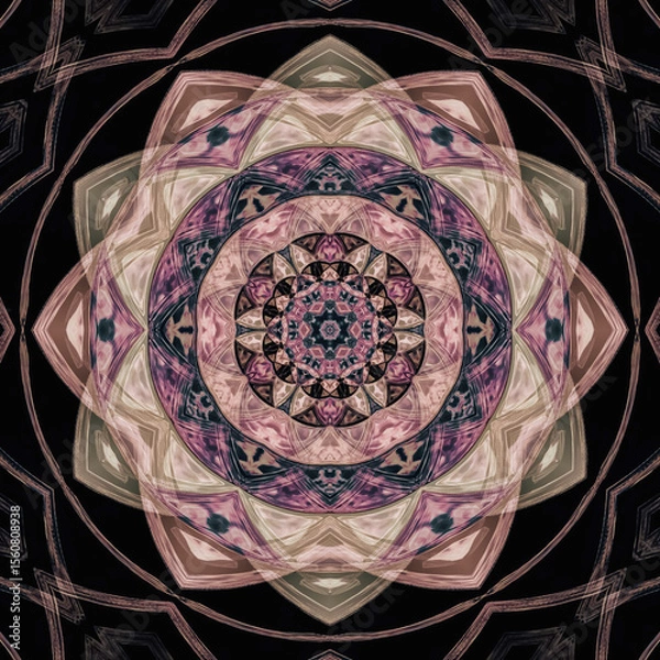 Obraz Intricate kaleidoscope of pink, brown, and black