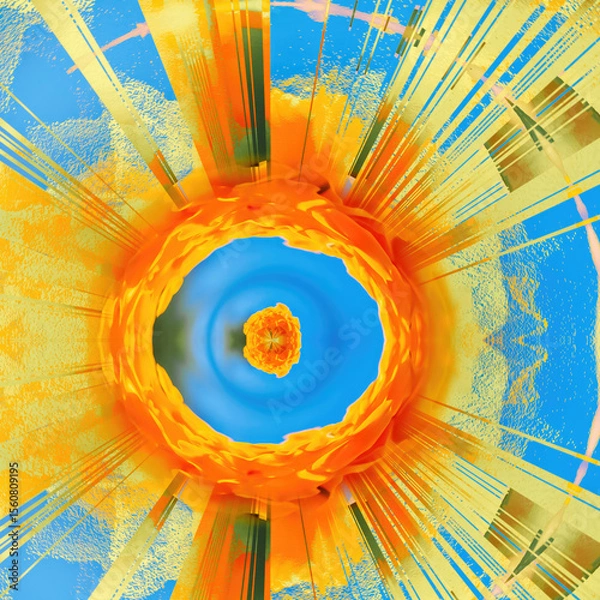 Obraz Bright burst of yellow, orange and blue