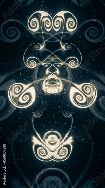 Fototapeta Abstract art with spirals and swirls in the dark