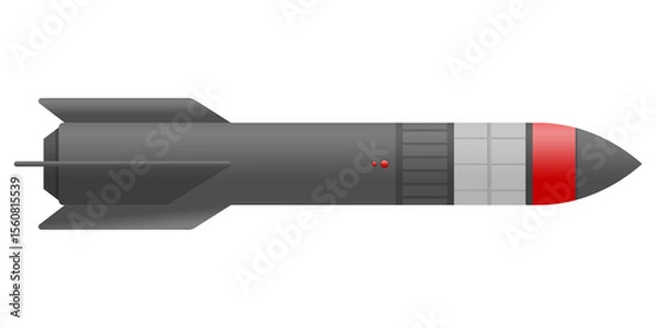 Obraz Vector Illustration of Ballistic Missile Rocket. Isolated on White Background for Military Weapon Symbol or War Concept Design