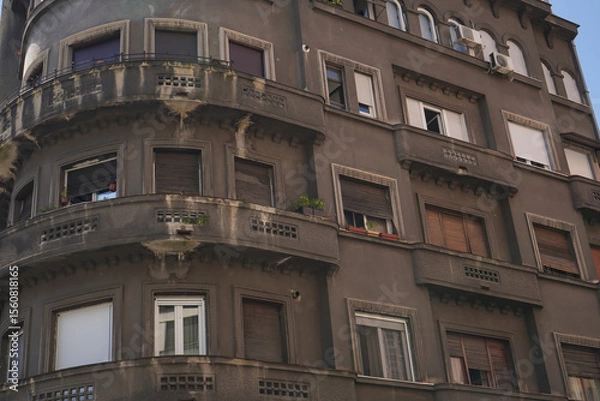 Obraz Facade of old building with windows.