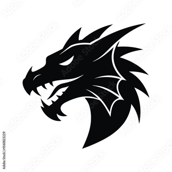 Obraz Aggressive Dragon Head Vector Illustrations