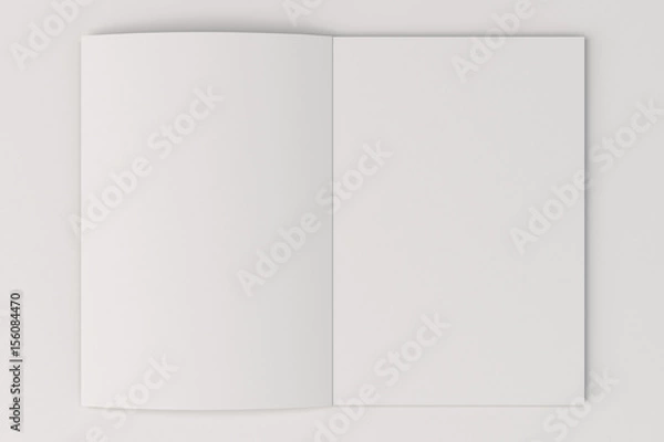 Fototapeta Blank white open brochure mock-up on white background