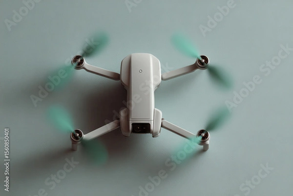 Fototapeta minimalist drone design centered in frame on clean light gray background