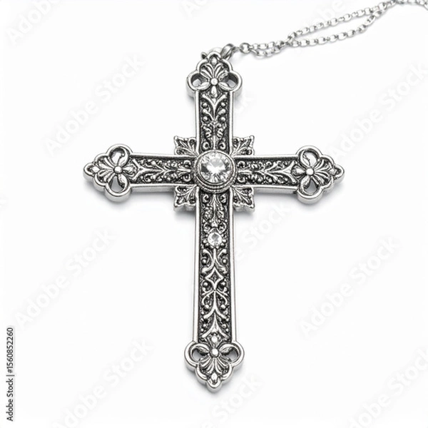 Obraz cross on white background