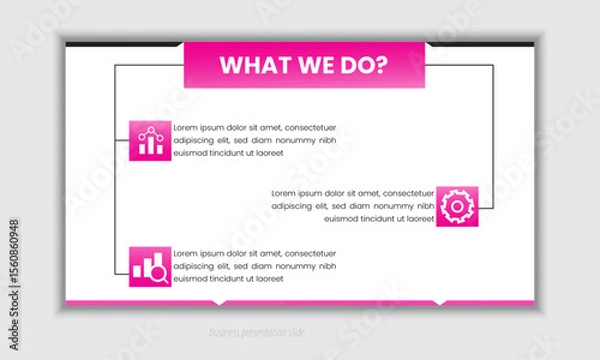 Obraz Professional business PowerPoint presentation slides template design. Infographic elements template set for web, print, annual report use for modern company profile