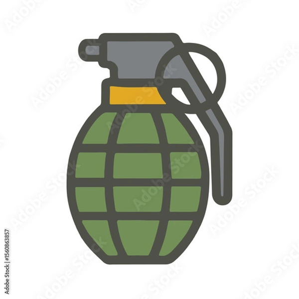 Fototapeta Cartoon grenade icon on white background
Vector image weapon