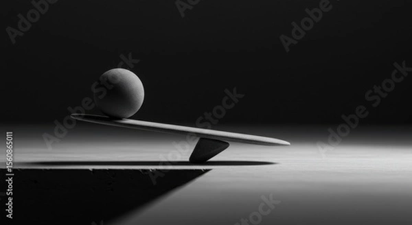 Fototapeta A single object rests precariously on an unstable surface.