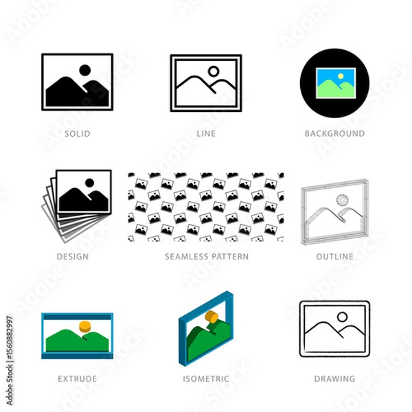 Fototapeta Each picture icon has its own creative design, and each design can meet the needs of different jobs.
