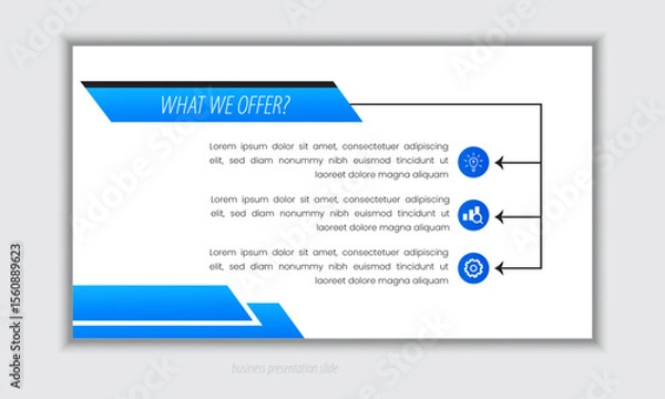 Obraz Professional business PowerPoint presentation slides template design. Infographic elements template set for web, print, annual report use for modern company profile