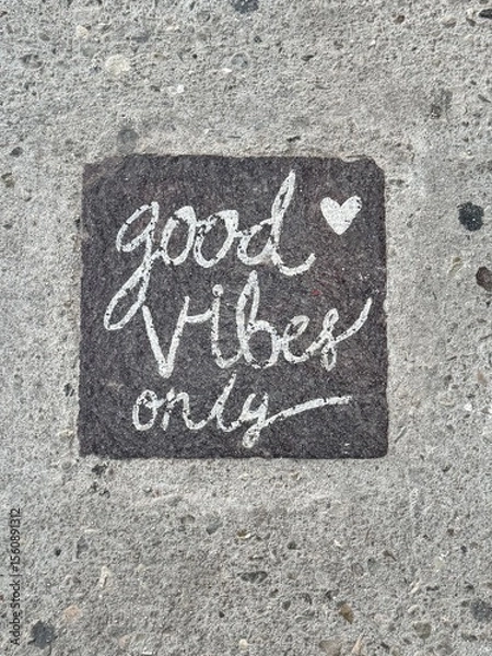 Fototapeta Good Vibes bicycle lane sign