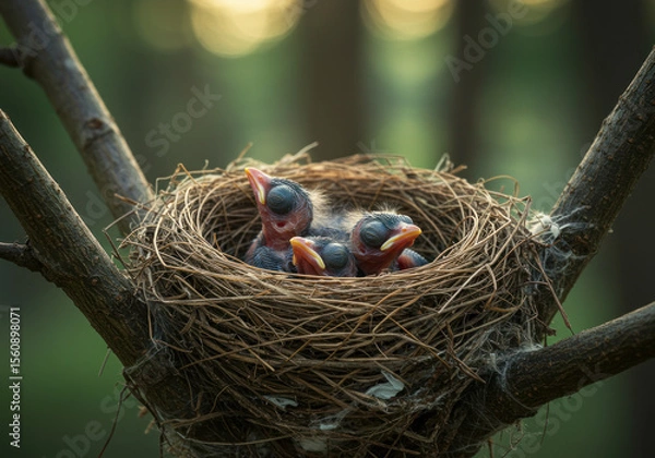 Fototapeta bird nest with eggs