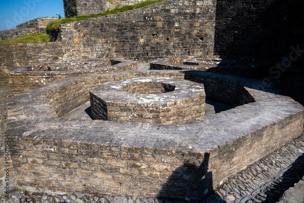 Obraz Kinsale, Ireland, May 20, 2024: Charles Fort British Fortress Ruins on Kinsale Bay with Rock Walls and Ramparts making up the castle and the Bay Defence 