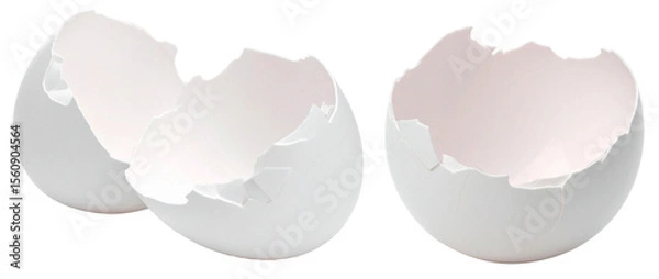 Obraz broken white egg shell isolated on white background