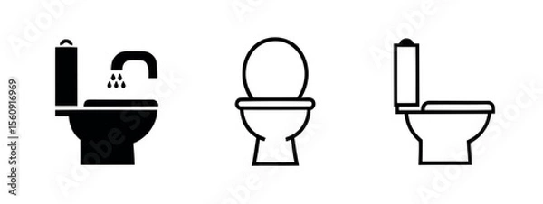 Fototapeta Toilet Icons Representing Different Flush Technologies for Restroom Symbol Signage