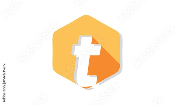 Fototapeta Letter t alphabet in polygon design vector