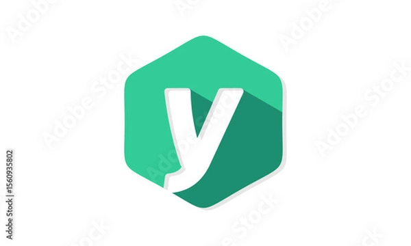 Fototapeta Letter y alphabet in polygon design vector