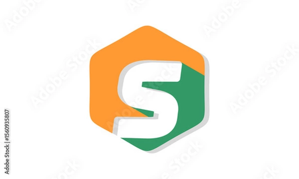 Fototapeta Letter s alphabet in polygon design vector