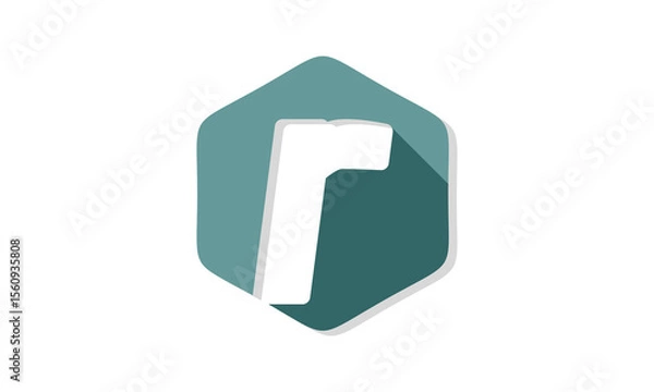 Fototapeta Letter r alphabet in polygon design vector