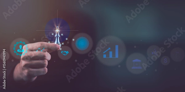 Fototapeta Setting goals and planning for business growth, by setting team strategies for profit and effective measurement, Successful business development plan