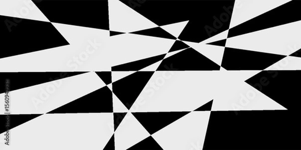 Fototapeta Abstract geometric pattern with sharp black and white triangular shapes forming a modern, eps 10.