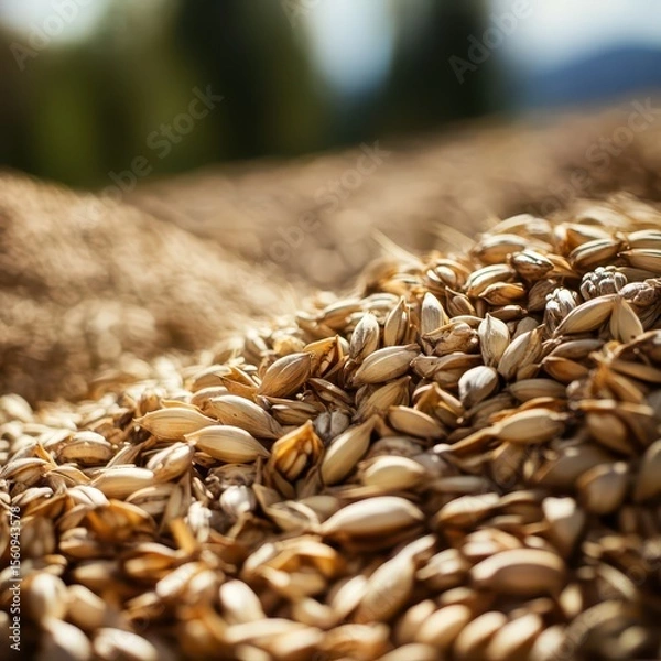 Fototapeta Close up of grain with a natural backdrop