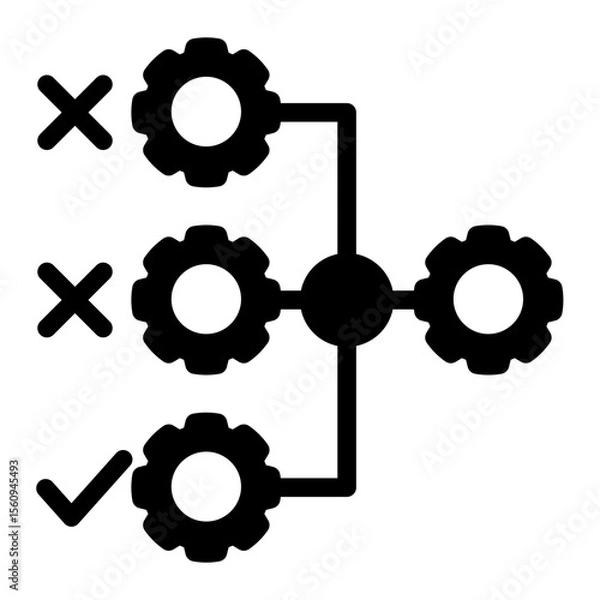 Obraz Automated Industrial Workflow from the Business Automation icon collection (Solid style)