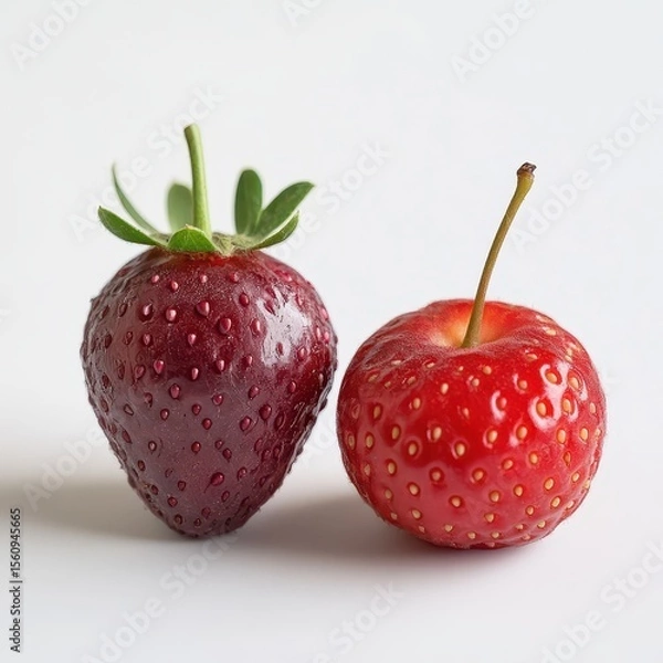 Fototapeta Berries displayed on a neutral background