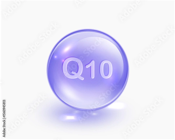 Fototapeta Coenzyme Q10 (CoQ10) Softgel Capsule Symbol Isolated