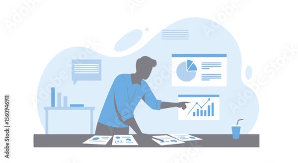 Fototapeta Analyzing Business Data With Charts And Graphs For Strategic Decision Making