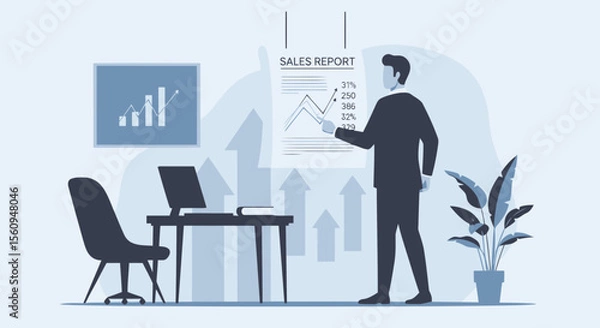 Fototapeta Analyzing Financial Data With Charts And Graphs In A Modern Office Space