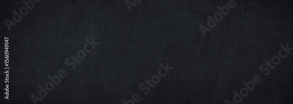 Obraz Black dark surface background of concrete wall. Cement plaster. Rough grunge. Wide banner. Panoramic. Design.