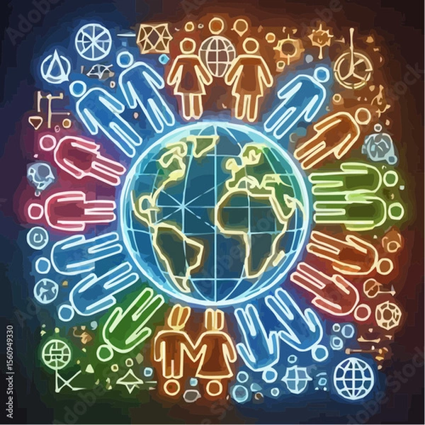 Fototapeta 
image representing the union between people 6