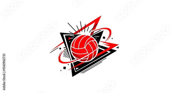 Fototapeta Dynamic Volleyball Design Abstract Sport Graphic