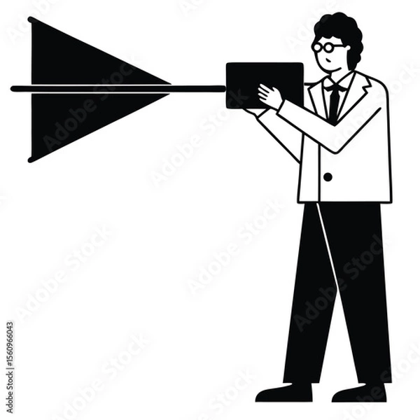 Fototapeta physicist element isolated spectrometer on white background
