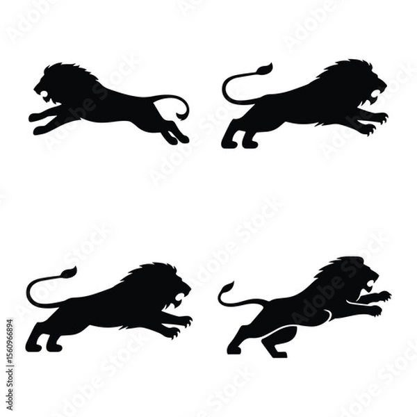Fototapeta Dynamic Lion Jump Vector Design Bundle Vector Illustration