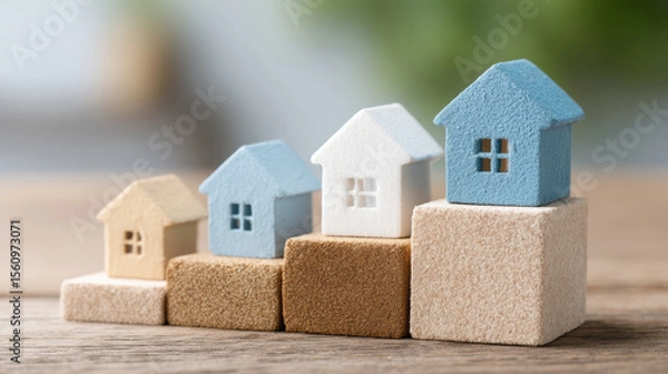 Obraz Hopeful property growth shows investment success. home loan with good amortization builds future equity and security
