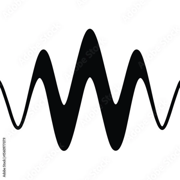 Obraz  Mathematician element isolated sine wave on white background