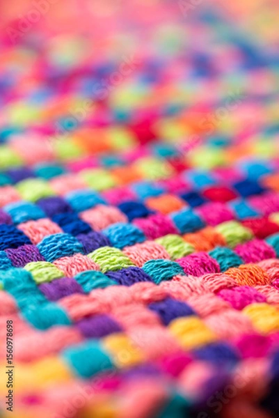 Obraz Close up of Colorful Cotton Woven Texture