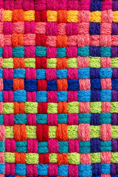 Obraz Close up of Colorful Cotton Woven Texture