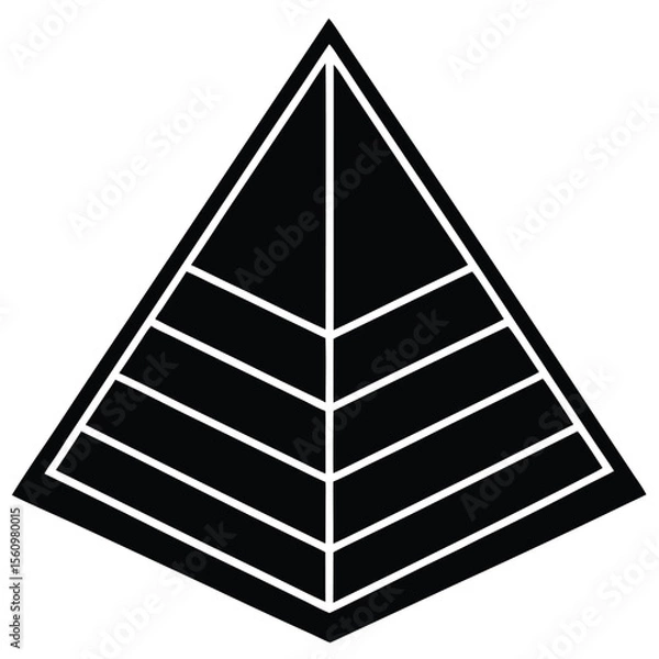 Fototapeta Mathematician element isolated pyramid model on white background