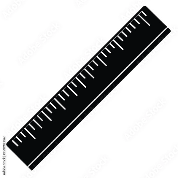 Fototapeta Mathematician element isolated ruler on white background