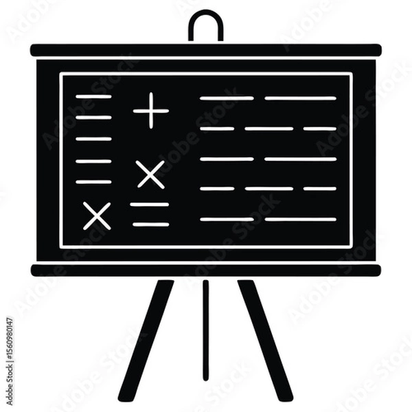 Fototapeta Mathematician element isolated school math board on white background