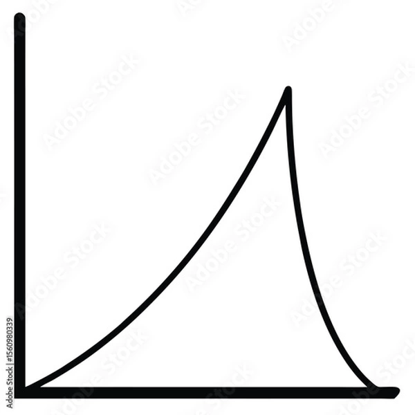 Fototapeta Mathematician element isolated tangent graph on white background
